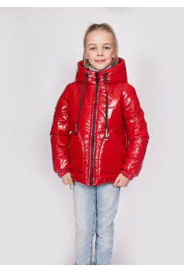 Happy Family красная демисезонная куртка для девочки Монклер